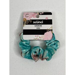 Scunci Hair Scrunchie Velvet Velour Pony Tail Holder Ties Blue Tie Dye Womens